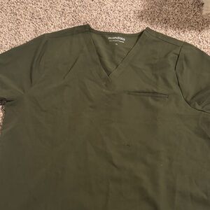 Mandala Olive Green Scrub Top
